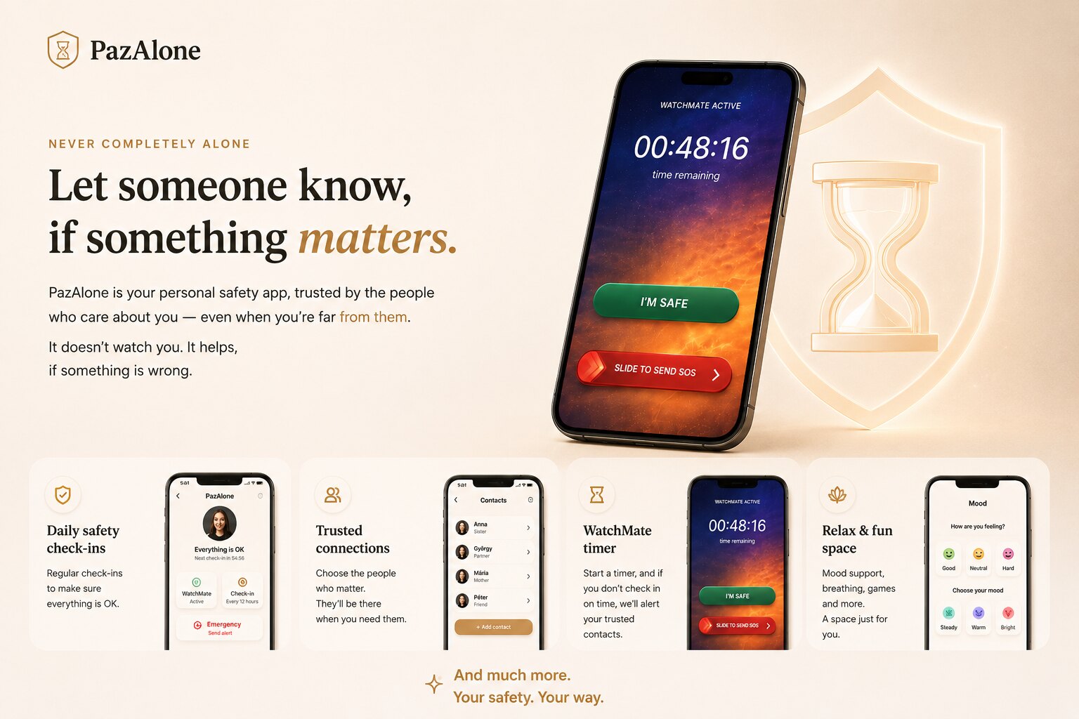 PazAlone — személyes biztonsági alkalmazás